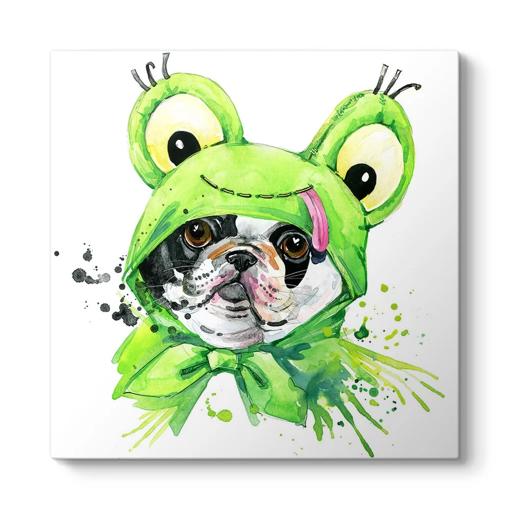 Kostümlü French Bulldog Tablosu - Model 3